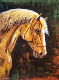 Muhammad Noman, 14 x 20 Inch, Acrylic on Canvas, Horse Painting, AC-MNON-006